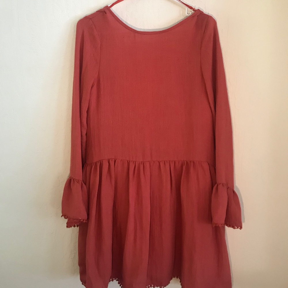 Burnt Orange Long Sleeve Dress